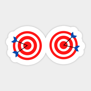 red blue archery target design Sticker